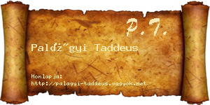 Palágyi Taddeus névjegykártya